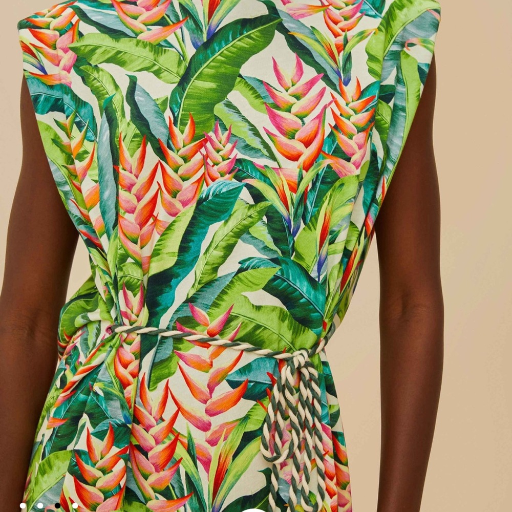 FARM Rio Vibrant Leaf Print Mini Dress - Picture 3 of 4